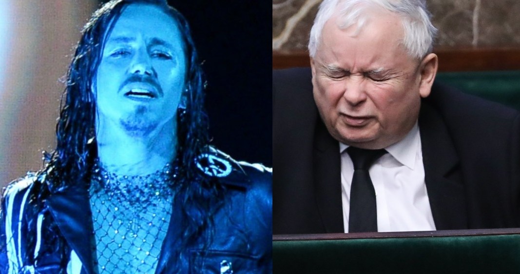 Michał Szpak i Jarosław Kaczyński (Fot. Jan Bielecki; Iwańczuk/Reporter) /EastNews /East News