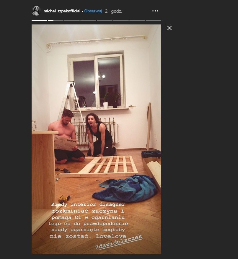Michał Szpak z przyjacielem (Screen: InstaStories) /Instagram/Michał Szpak /Instagram