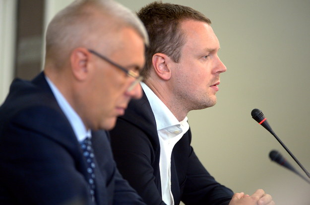 Michał Tusk i Roman Giertych na przesłuchaniu komisji śledczej ds. Amber Gold /Marcin Obara /PAP