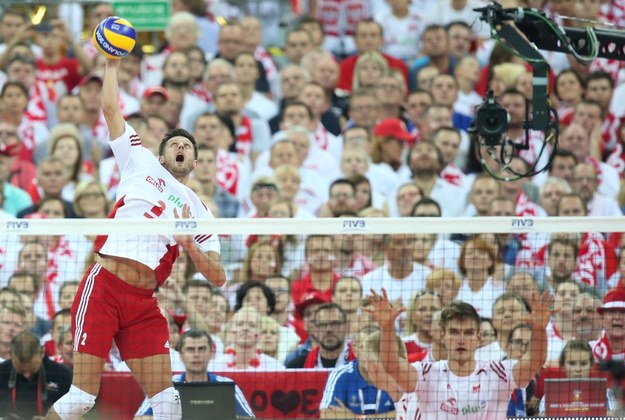 Michał Winiarski podczas wygranego 3:0 meczu z Serbią /Leszek Szymański /PAP