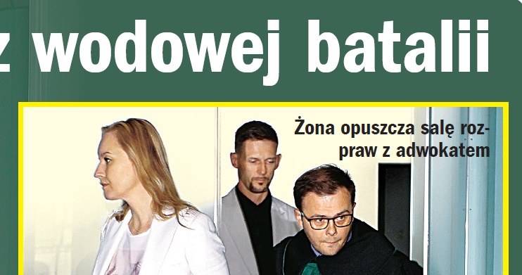 Michał z byłą żoną wychodzą z sali sądowej /- /Życie na gorąco