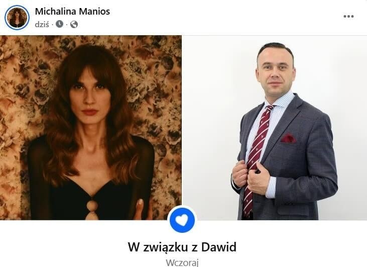 Michalina Manios poinformowała o związku z Dawidem Szóstakiem /Facebook