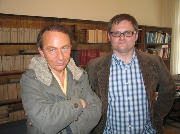 Michel Houellebecq podczas spotkania z dziennikarzem RMF FM Bogdanem Zalewskim &nbsp; /poboczem.pl