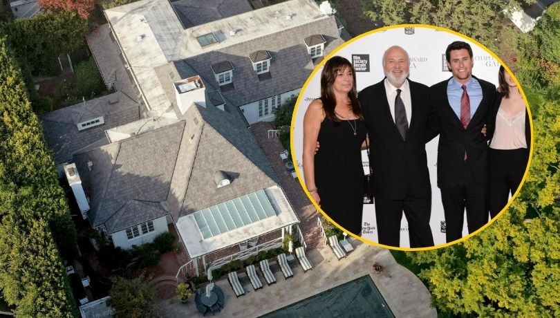 Michele,Rob i Nick Reiner. W tle posiadłość Reinerów /MARIO TAMA/Getty AFP/Evan Agostini/Invision /East News