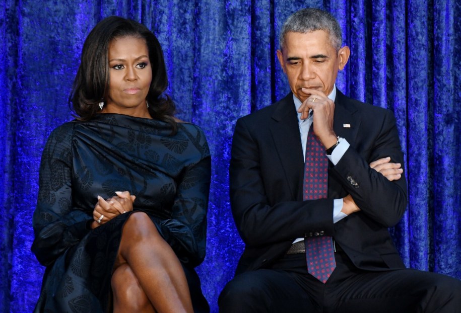 Michelle i Barack Obamowie /Douliery Olivier/ABACA /East News