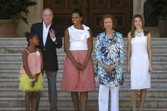Michelle Obama na królewskim lunchu 