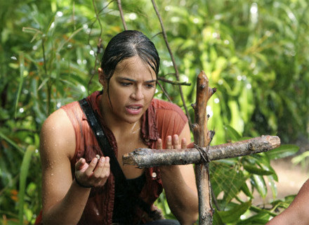 Michelle Rodriguez na planie serialu "Lost" /