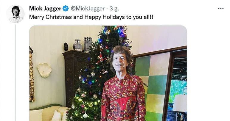 Mick Jagger składa fanom swiąteczne życzenia /@mickjaggerofficial /Facebook