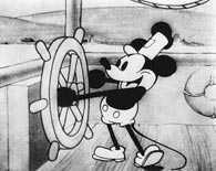 Mickey Mouse w filmie "Parowiec Willie", 1928 /Encyklopedia Internautica