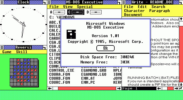 Microsoft Windows 1.0 /Wikipedia