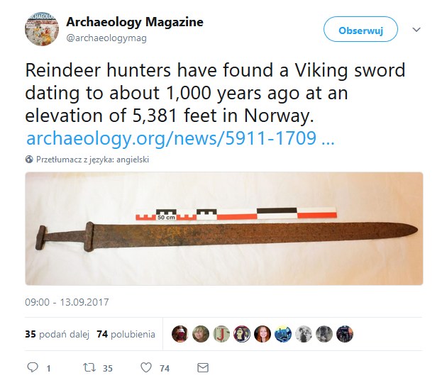 Miecz Wikingów odnaleziony w norweskich górach /INTERIA.PL