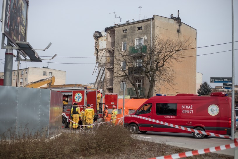Miejsce katastrofy budowlanej w Poznaniu /fot. Jakub Walasek /Reporter