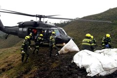 Miejsce katastrofy samolotu w pobliżu Medellin w Kolumbii