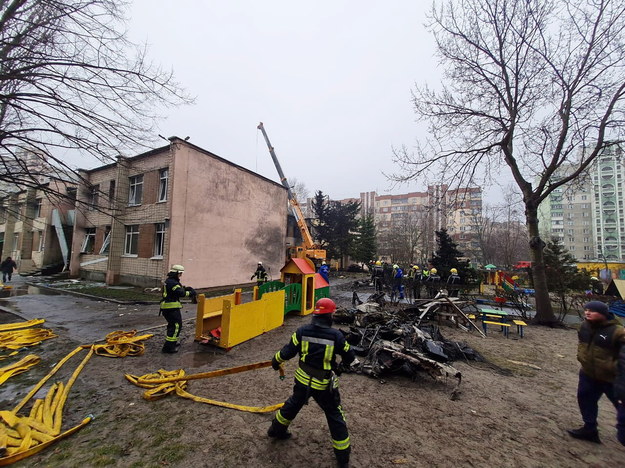 Miejsce katastrofy w Browarach pod Kijowem / 	SERGEY DOLZHENKO    /PAP/EPA