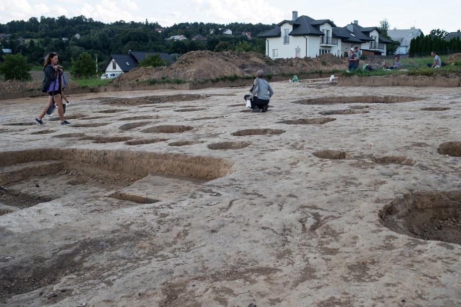 Miejsce prac archeologicznych w Biskupicach pod Wieliczką //Łukasz Gągulski /PAP