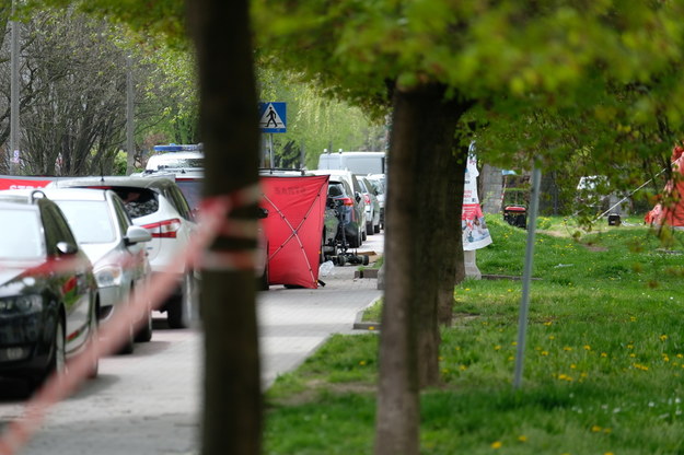 Miejsce śmiertelnego postrzelenia policjanta w Raciborzu /Andrzej Grygiel /PAP