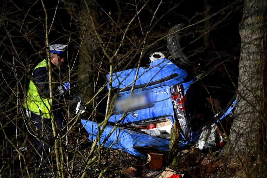 Miejsce śmiertelnego wypadku na drodze krajowej nr 20 w Babim Dole na Kaszubach /Adam Warżawa /PAP