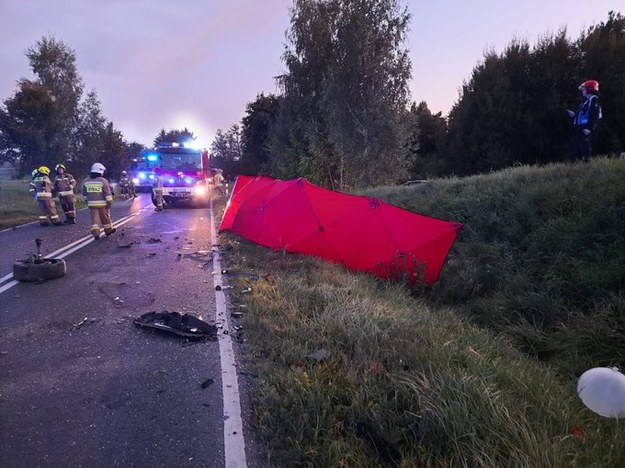 Miejsce tragicznego wypadku 26 września 2021 r. na trasie Barczewo – Jeziorany /Policja Olsztyn /Policja