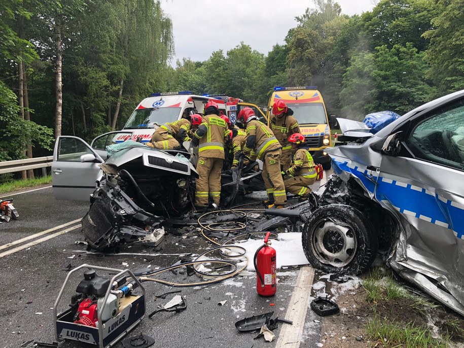 Miejsce tragicznego wypadku / fot. PSP Olsztyn /Państwowa Straż Pożarna