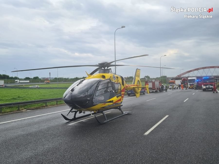 Miejsce tragicznego wypadku na A1 /foto. Policja Śląska /Policja