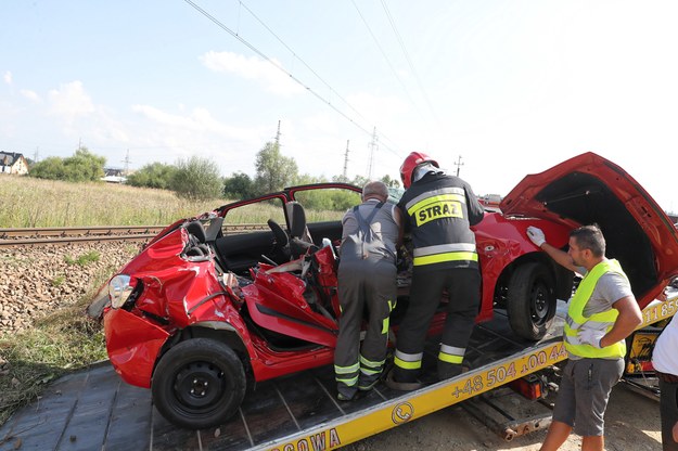 Miejsce tragicznego wypadku na przejeździe kolejowym w Szaflarach /Grzegorz Momot /PAP