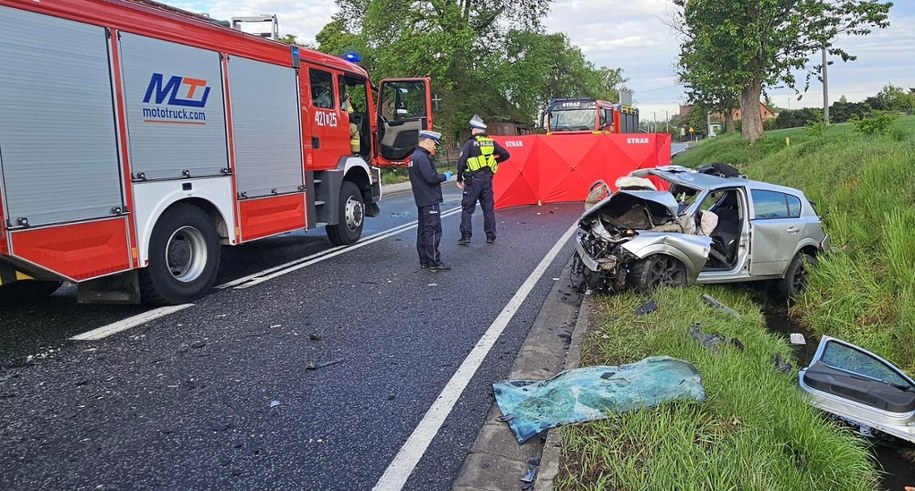 Miejsce tragicznego wypadku w Chrząstowie /Komenda Powiatowa Policji w Człuchowie /