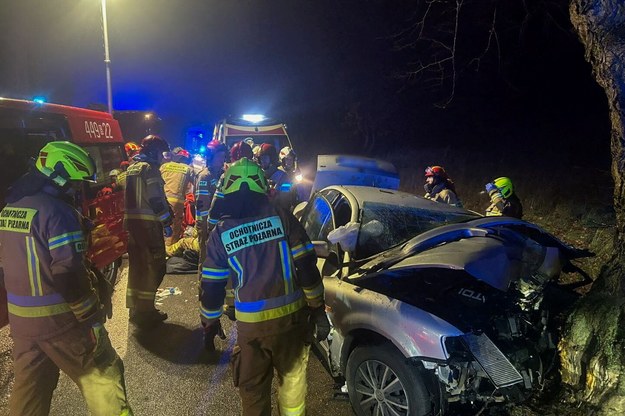 Miejsce tragicznego wypadku w Kameli na Kaszubach /OSP Egiertowo /PAP