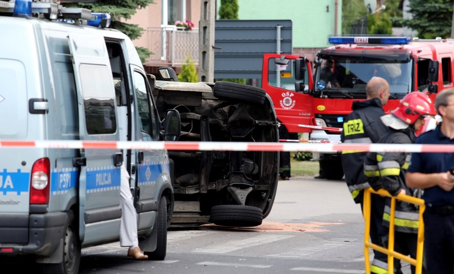 Miejsce tragicznego wypadku w Niegowonicach /Andrzej Grygiel /PAP