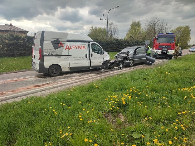 Miejsce tragicznego wypadku w Starej Wsi /KPP Łęczna /