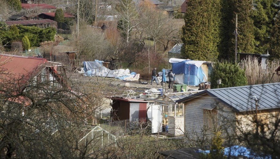 Miejsce, w którym policjanci prowadzą poszukiwania śladów /Jan Dzban /PAP