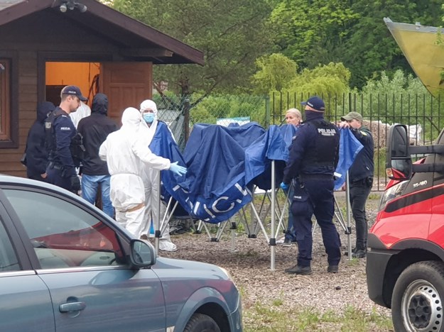 Miejsce, w którym znaleziono ciała mężczyzn /KMP Olsztyn /Policja
