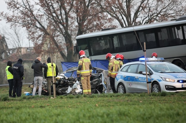 Miejsce wypadku na DK31 w Sarbinowie / 	Lech Muszyński    /PAP
