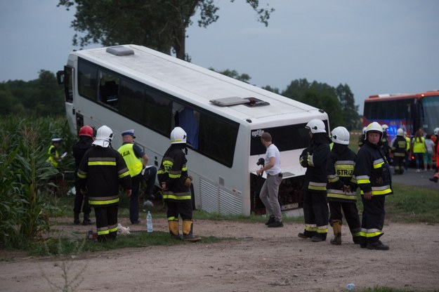 Miejsce wypadku na drodze 473 w miejscowości Krępa /Grzegorz Michałowski /PAP