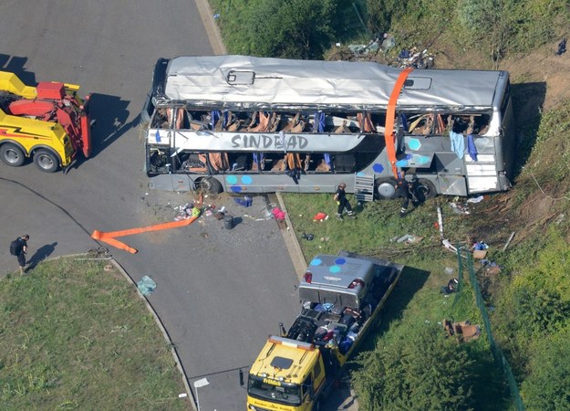 Miejsce wypadku na niemieckiej autostradzie /Matthias Hiekel   /PAP/EPA