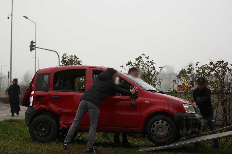 Miejsce wypadku na rondzie Grunwaldzkim //Łukasz Gągulski /PAP