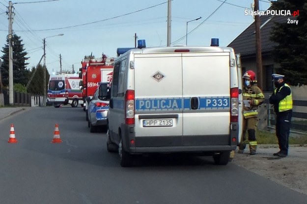 Miejsce wypadku przy ul. Folwareckiej w Żorach /KMP w Żorach /Policja