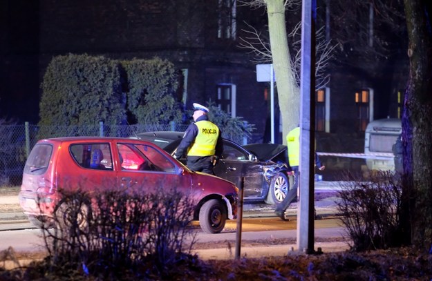 Miejsce wypadku samochodowej kolumny rządowej /Andrzej Grygiel /PAP