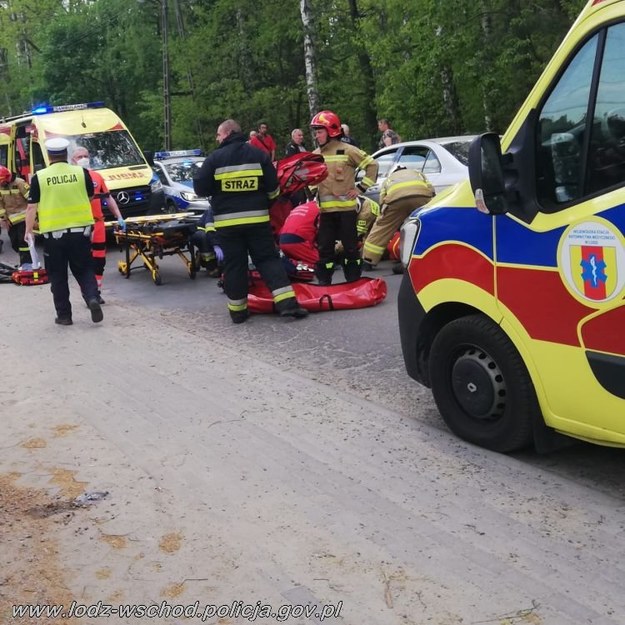 Miejsce wypadku w Bedoniu Przykościelnym w gminie Andrespol (Łódzkie) /foto. Policja Łódzka /Policja