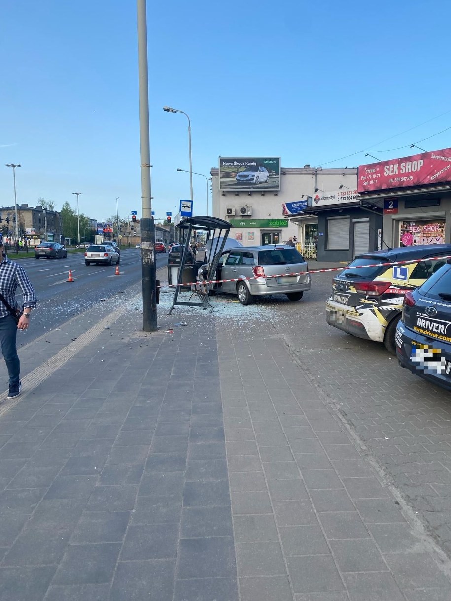 Miejsce wypadku w Łodzi /KMP w Łodzi /