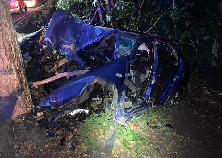 Miejsce wypadku w miejscowości Grabówko / Fot. OSP KSRG Grabówko /