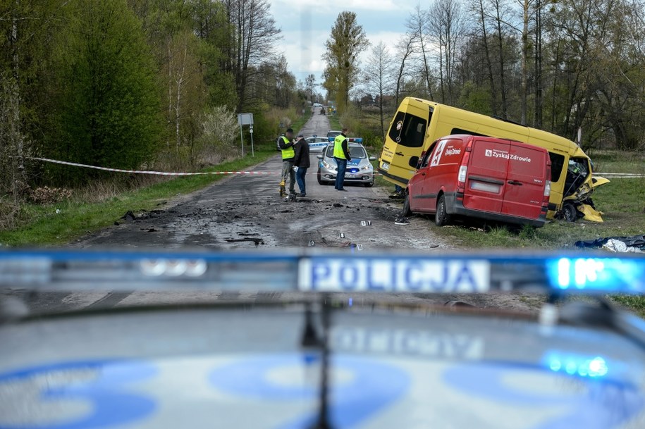 Miejsce wypadku w miejscowości Rzeczyca Kolonia /Wojciech Pacewicz /PAP