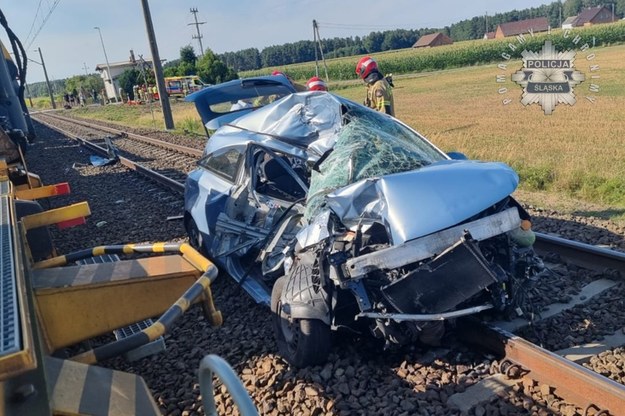 Miejsce wypadku w Sierakowie Śląskim /Śląska policja /