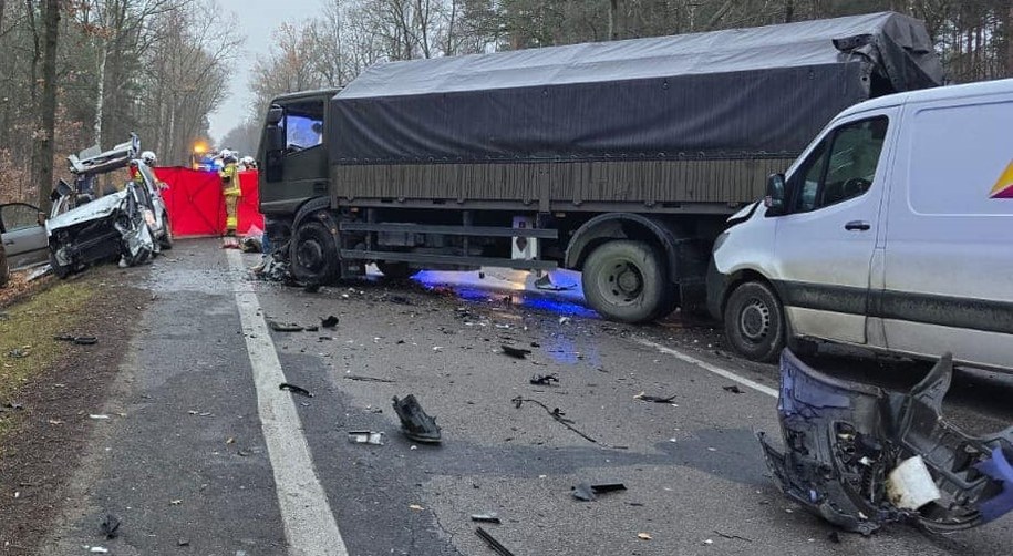 Miejsce wypadku, zdj. PSP w Wołominie mł. kpt. Jan Sobków /Komenda Powiatowa Państwowej Straży Pożarnej w Wołominie /Facebook