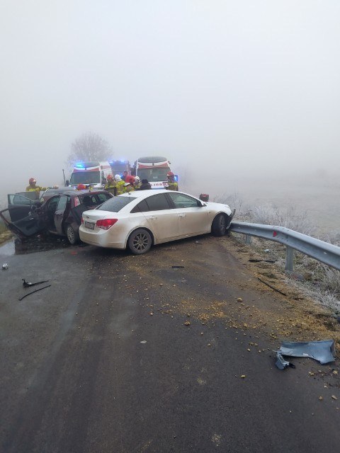 Miejsce wypadku /Świętokrzyska policja /Policja