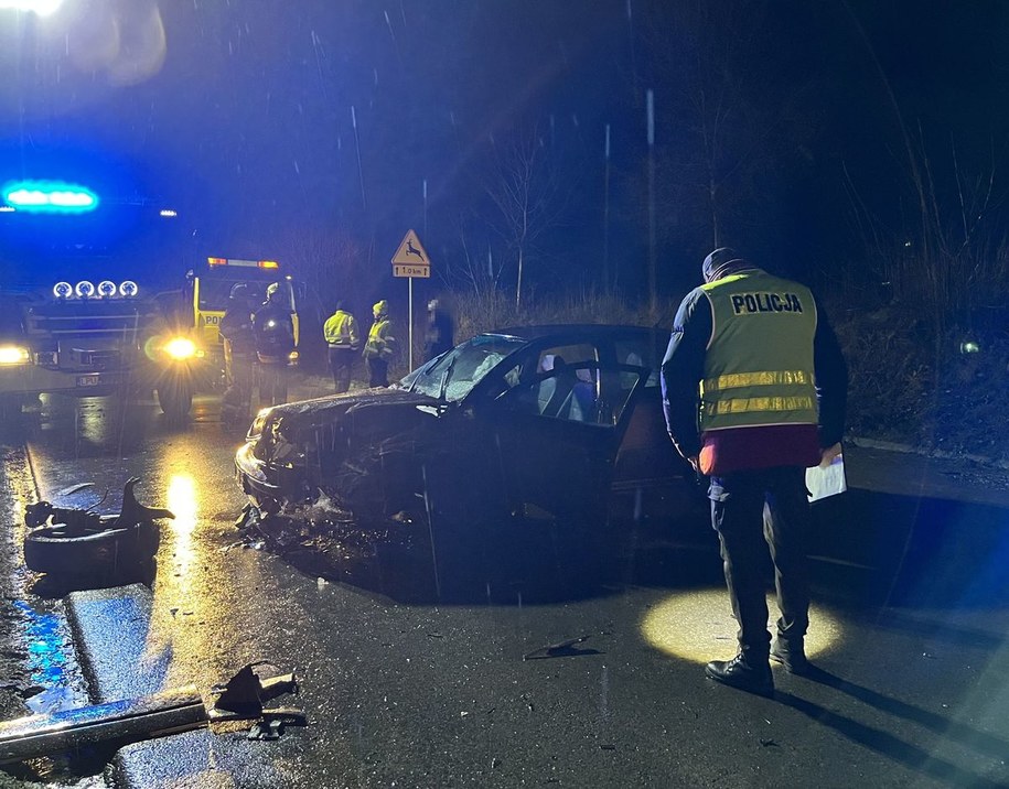 Miejsce wypadku /policja Puławy /Policja