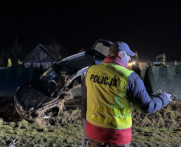 Miejsce wypadku /policja Puławy /Policja