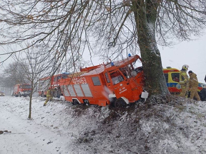 Miejsce wypadku /PSP Olsztyn /