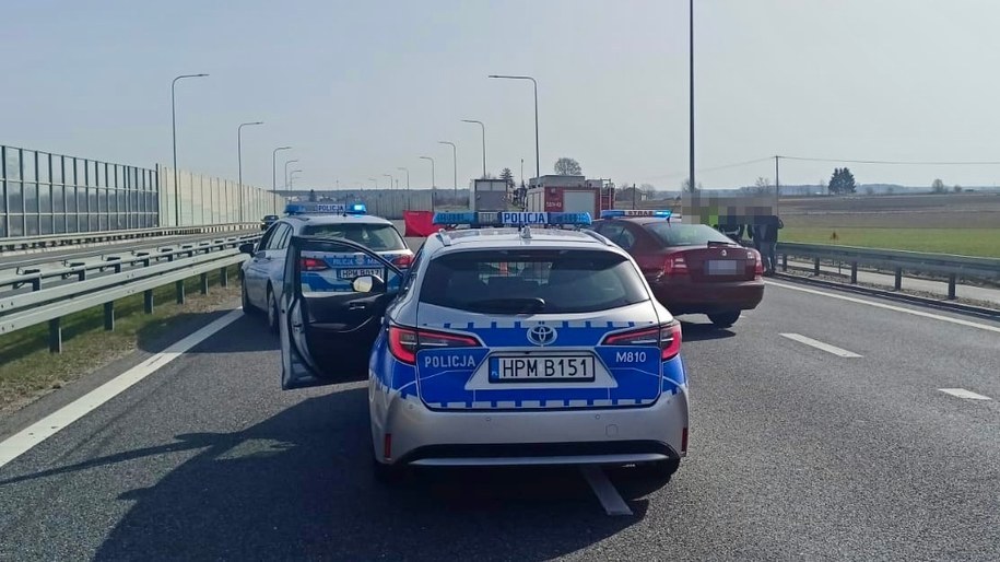 Miejsce wypadku /KPP Zambrów /Policja