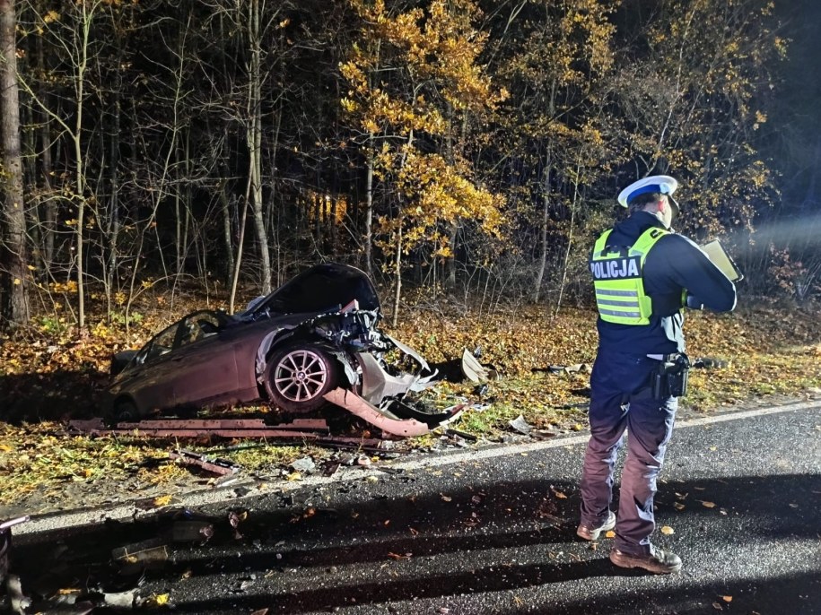 Miejsce wypadku /Komenda Powiatowa Policji w Wągrowcu /Policja