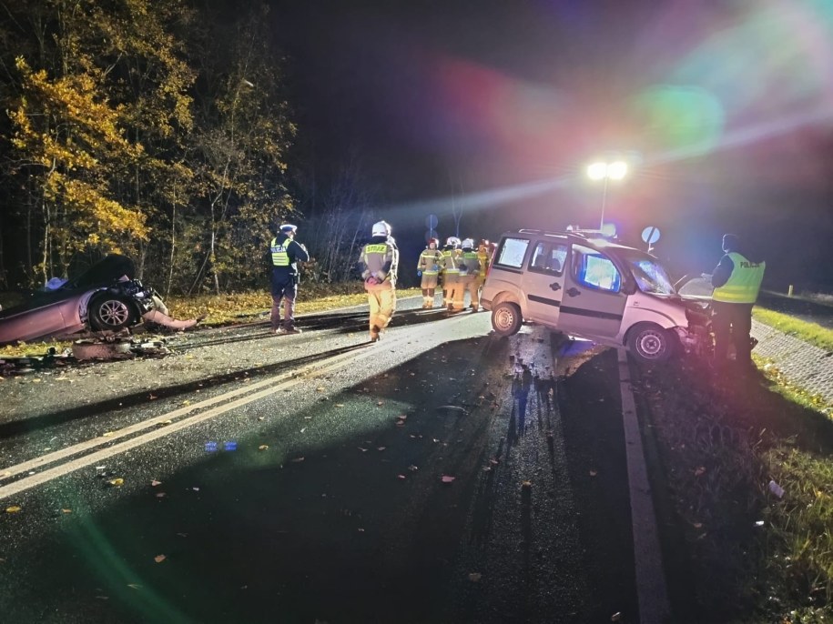 Miejsce wypadku /Komenda Powiatowa Policji w Wągrowcu /Policja